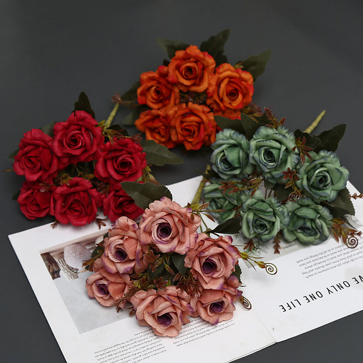 Decorative Faux Rose Bouquet for Indoor Display
