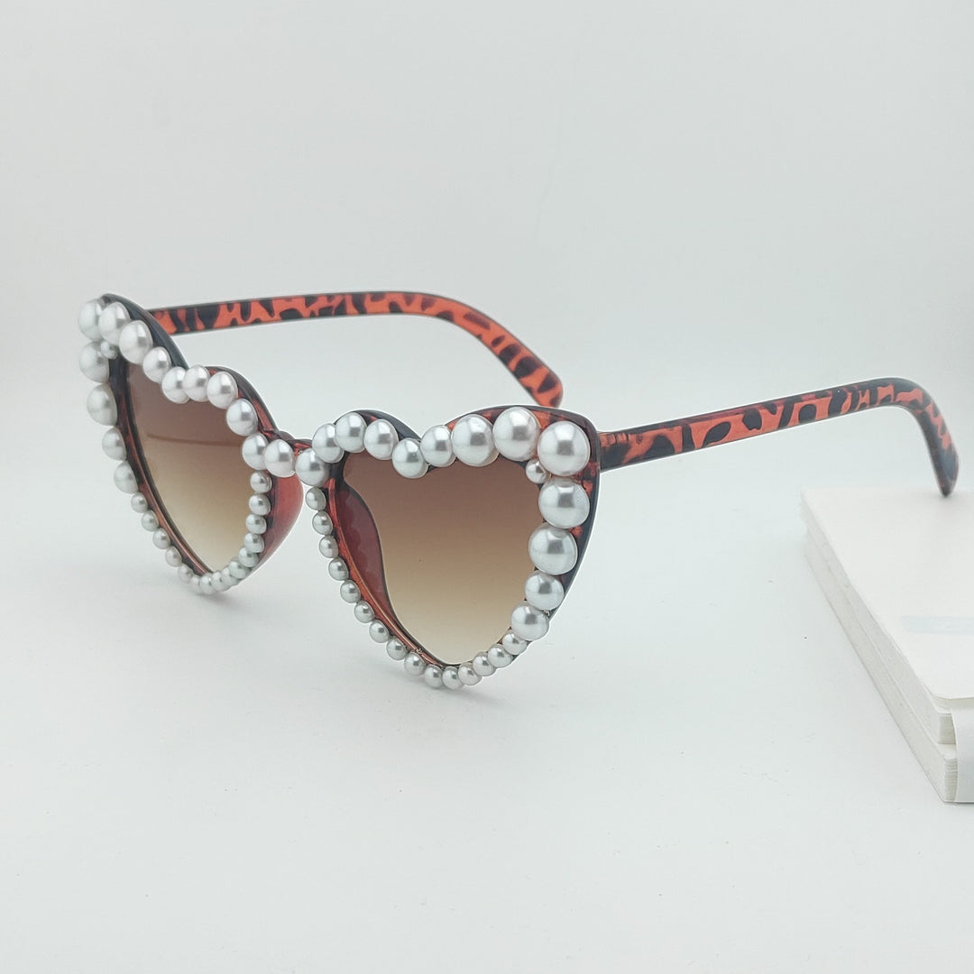 Heart-Shaped Pearl-Accented Sunglasses Kalsten