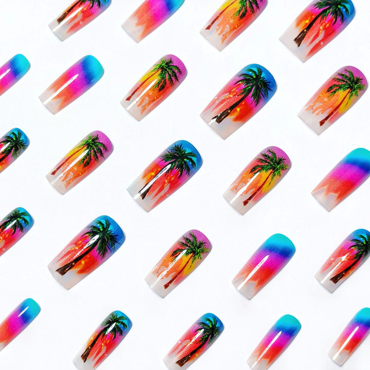 Tropical Sunset Nail Art Kalsten