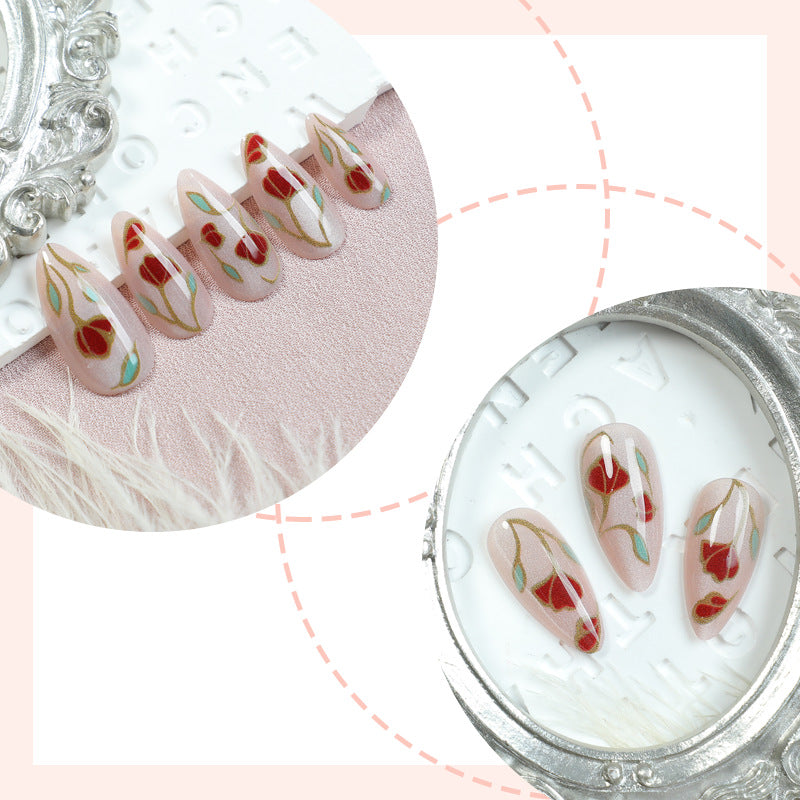 Floral Design Press-On Nails Kalsten