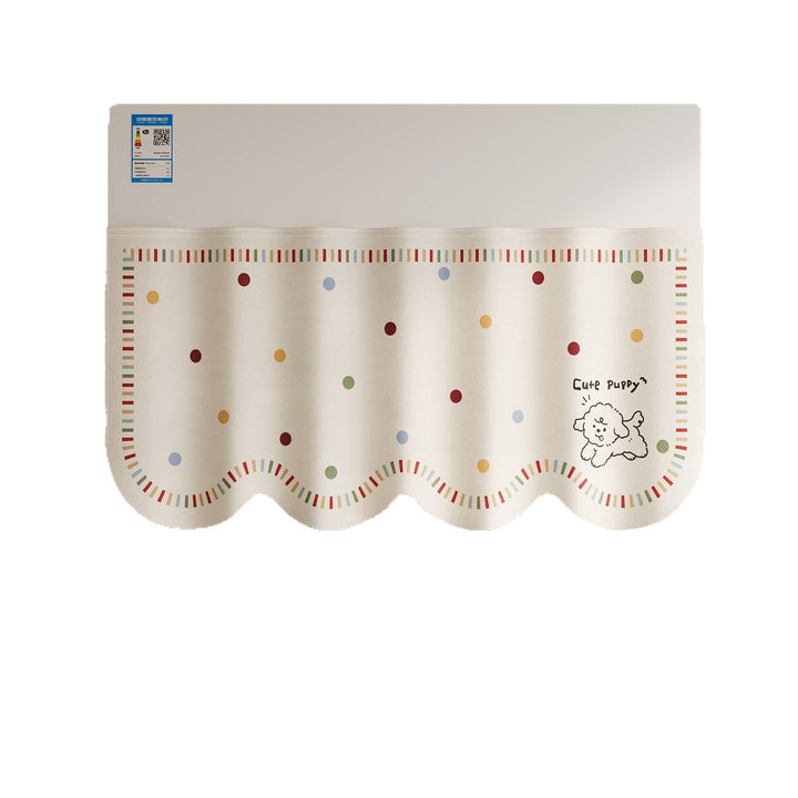 Decorative Refrigerator Top Cover with Scalloped Hem and Cute Puppy Print