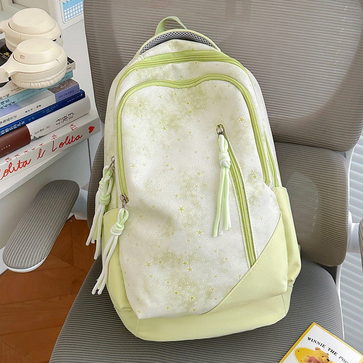 Decorative Star-Patterned School Backpack