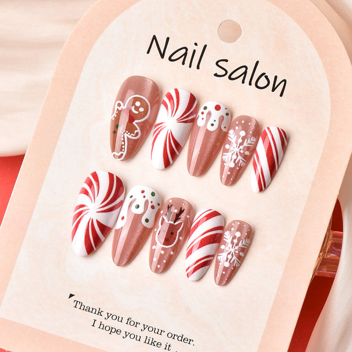 Festive Holiday-Themed Press-On Nail Art Collection