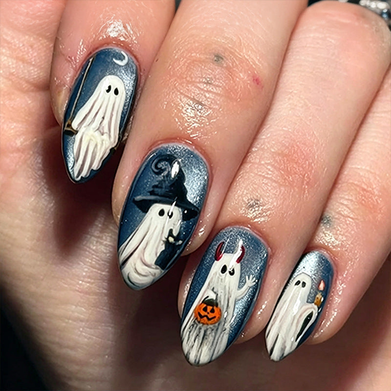 Halloween Nail Art Set with Creepy Ghost and Pumpkin Designs Kalsten