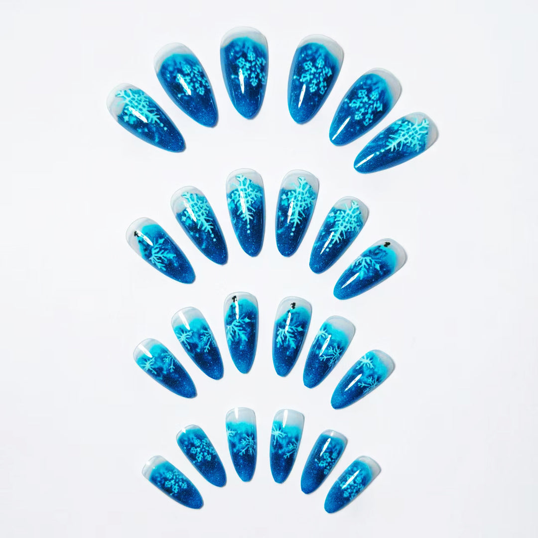 Snowflake Pattern Stiletto Nail Art Kalsten