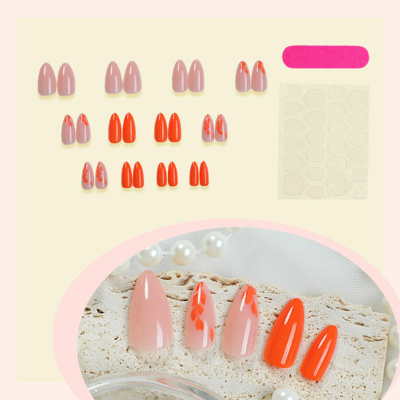 Artistic Press-On Nail Set with Seasonal Floral Designs kalsten