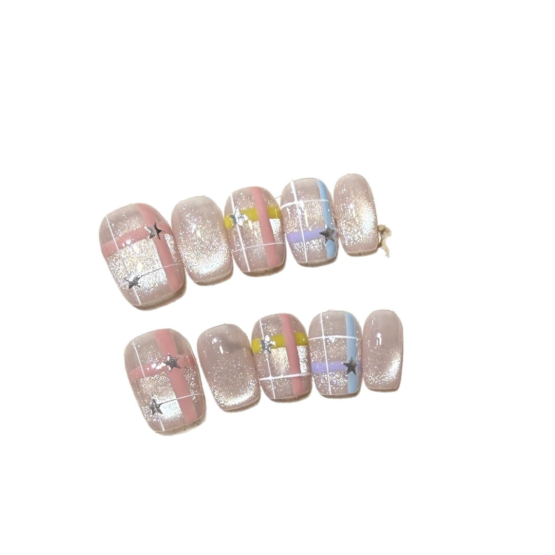 Decorative Star Pattern Press-On Nails Kalsten
