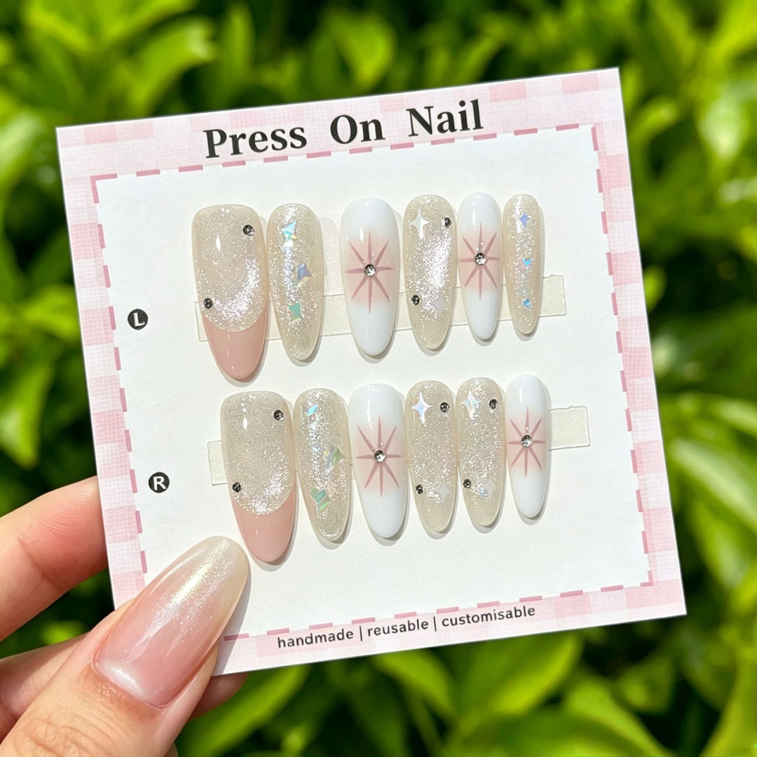 Artistic Floral Press-On Nail Set  1791773803