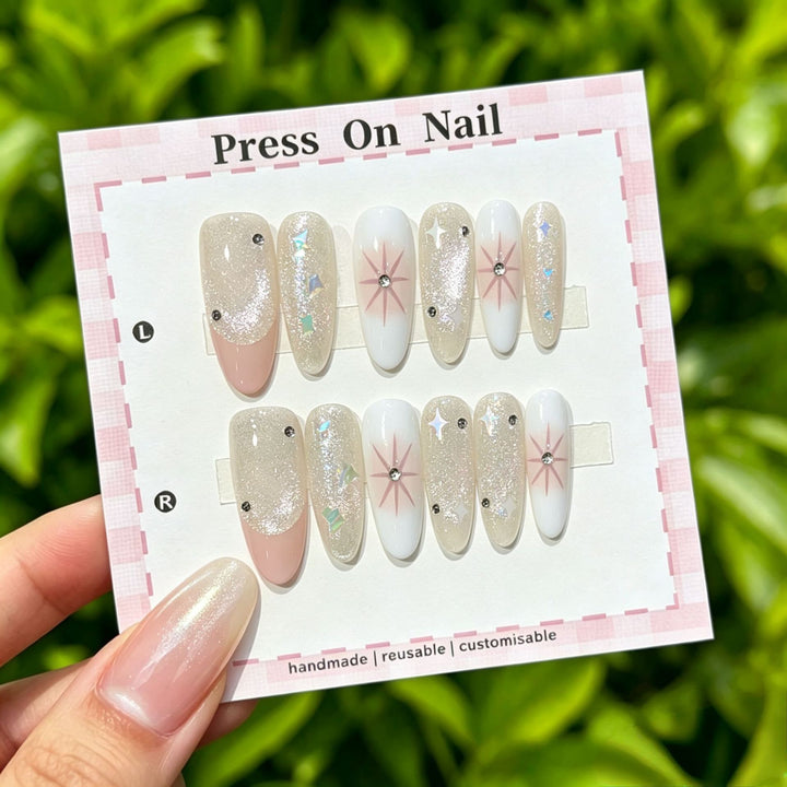 Artistic Floral Press-On Nail Set  1791773803