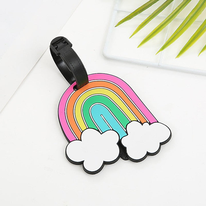 silicone novelty donut luggage tag with adjustable buckle strap and embossed sprinkle design Kalsten