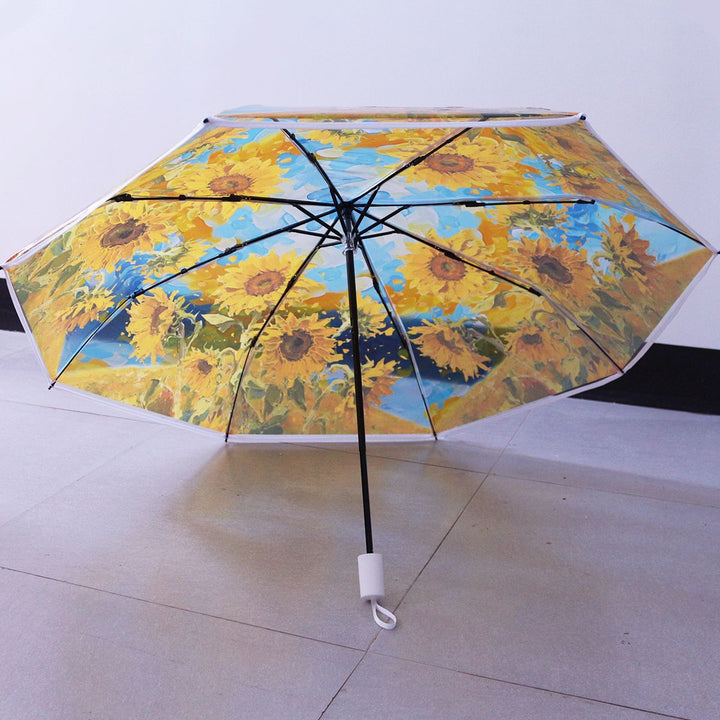 Women's collapsible umbrella with playful sunflower design Kalsten