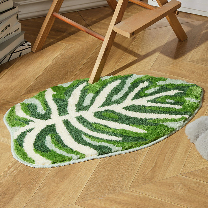 Leaf-Shape Area Rug for Home Decor