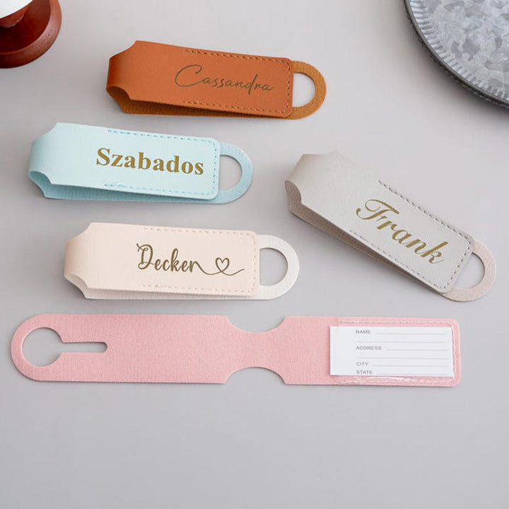 slim leather AirTag key tag protective case with keyring loop Kalsten