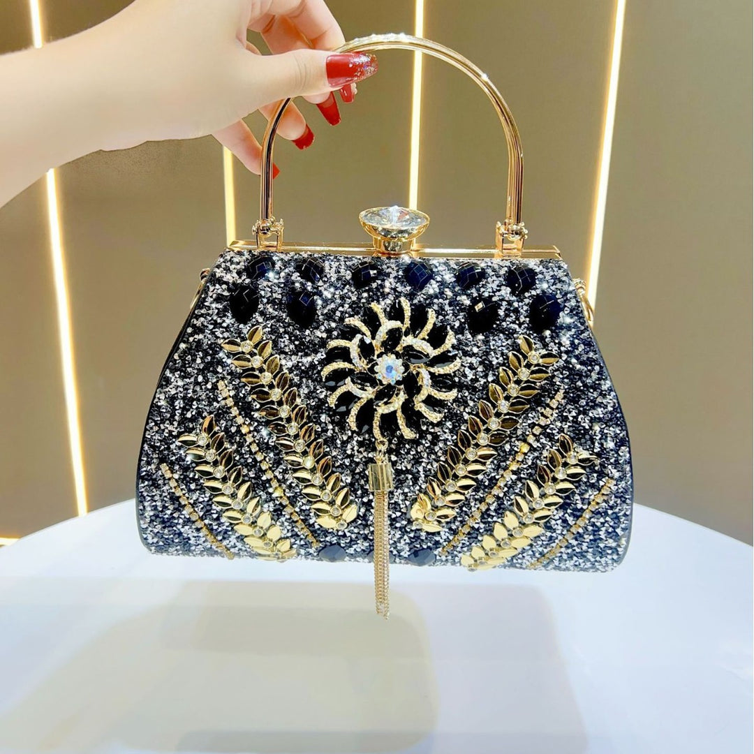 Embellished Floral Evening Handbag