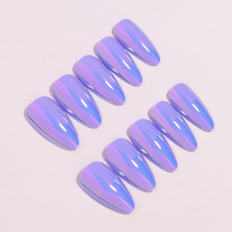 Glossy Press-On Nails Set with Iridescent Finish Kalsten