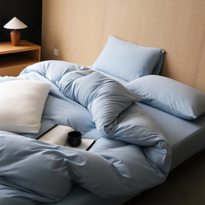 Extra-soft cotton satin duvet cover set with hotel finish and concealed zipper