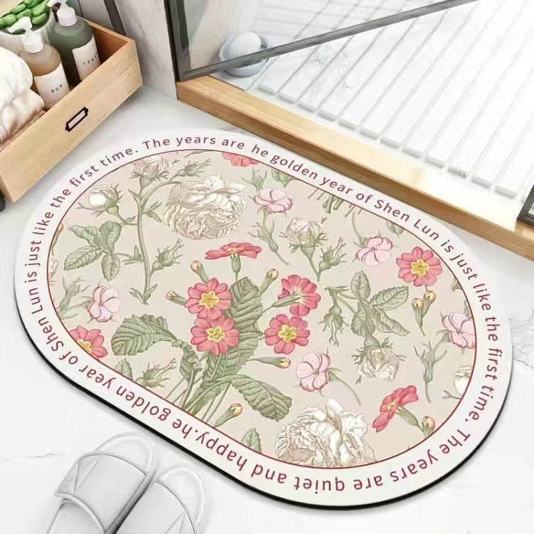 Leaf Patterned Bath Mat Kalsten