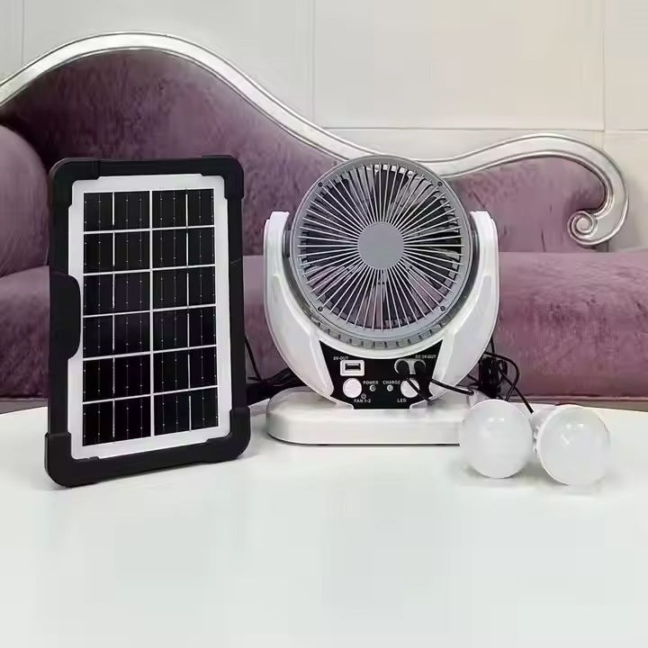 Women's portable solar-powered fan with integrated LED lighting Kalsten