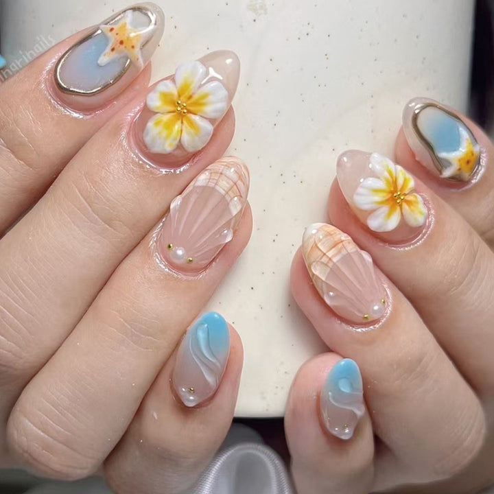 Artistic Floral Design Press-On Nails Kalsten