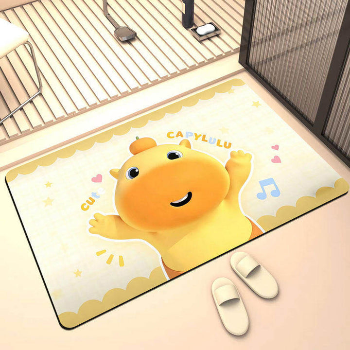 Playful Cartoon-Themed Bath Mat
