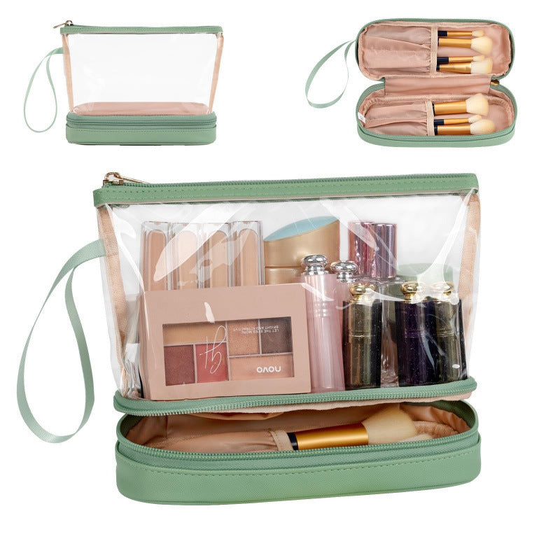 Cosmetic Organizer Bag with Transparent Design and Divided Interior Compartment Kalsten