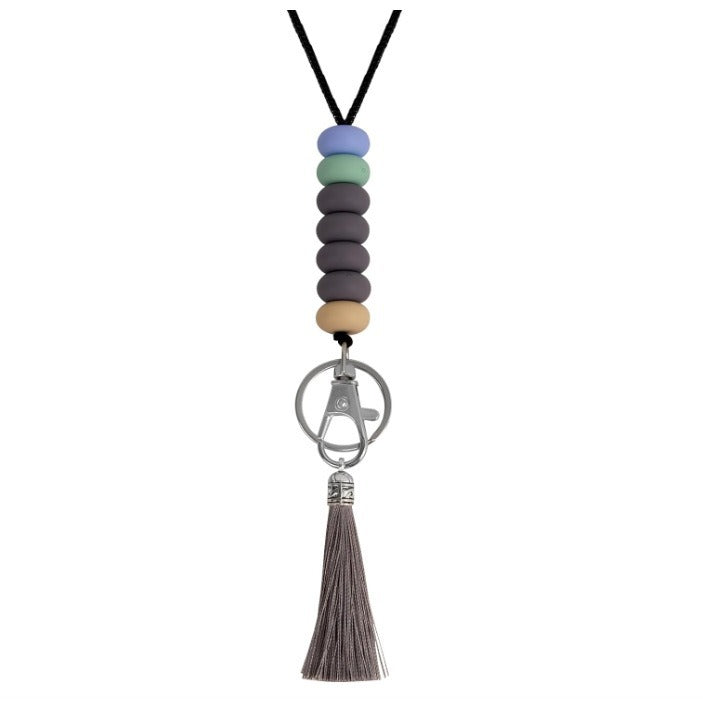 Colorful Beaded Keychain Lanyard with Tassel Kalsten
