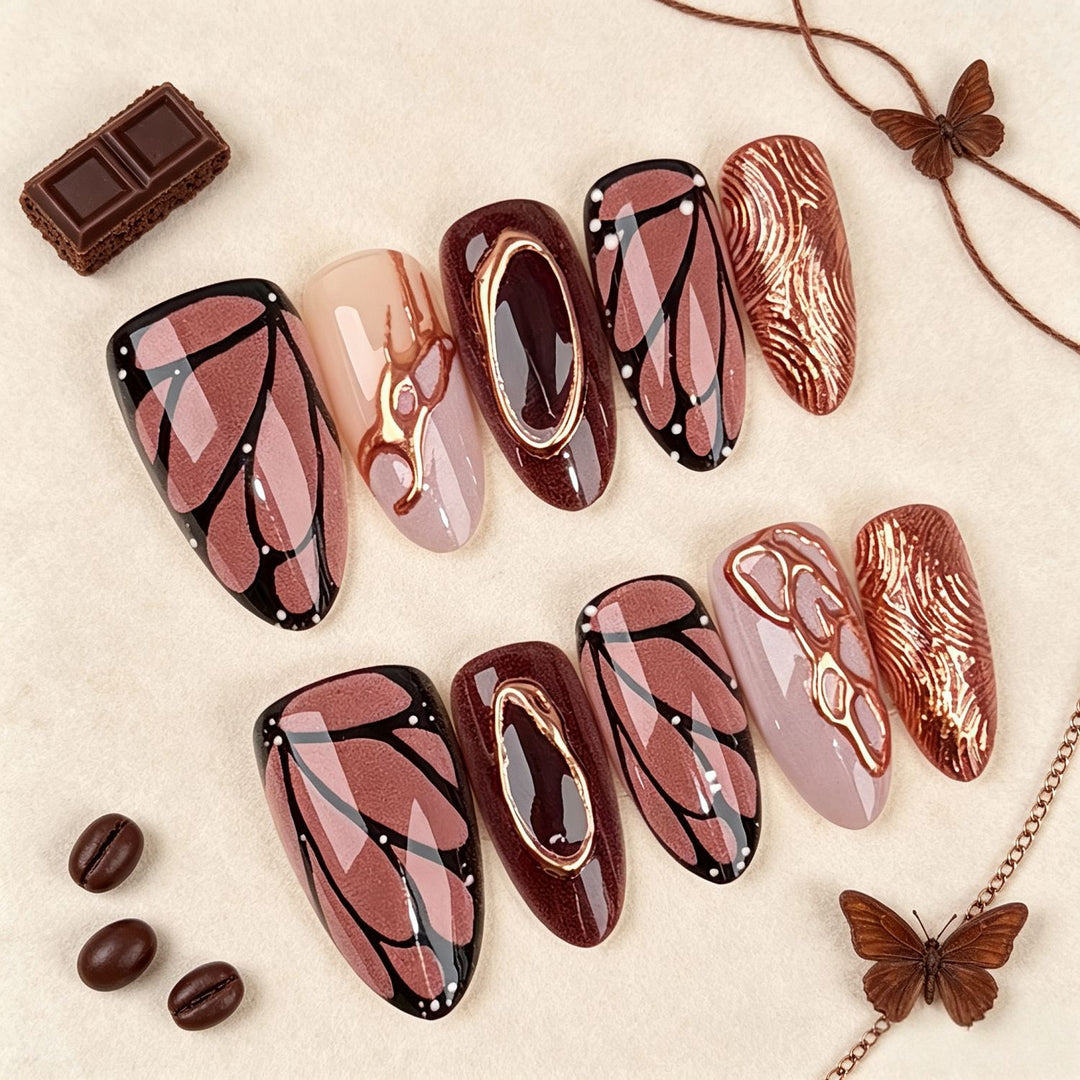 Premium Artificial Nail Set with Elegant Designs Kalsten