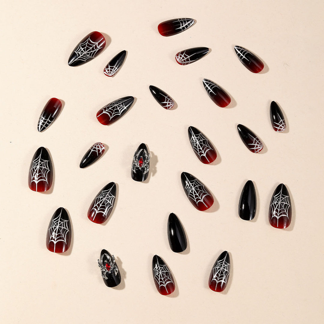 Gothic Spider Web Nail Art Extensions Kalsten