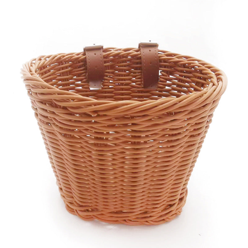 Decorative Woven Storage Basket with Leather Handles Kalsten