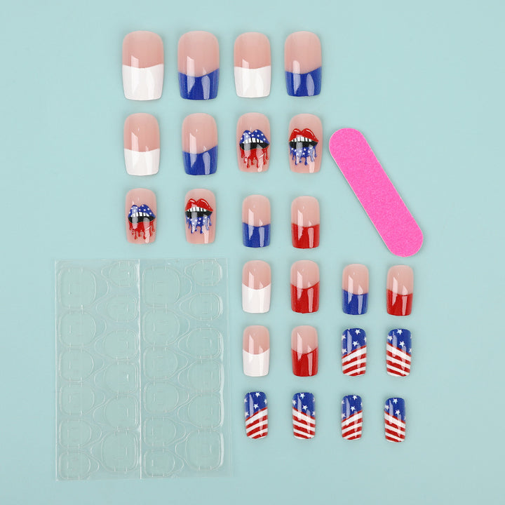 Patriotic style artificial nails Kalsten