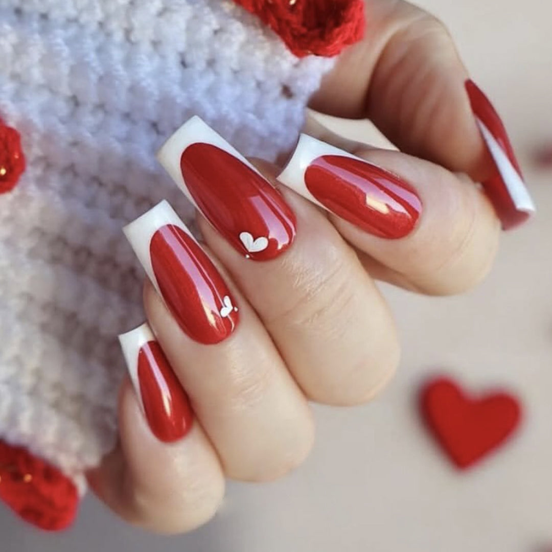 Romantic Heart-Themed Nail Art Extensions Kalsten