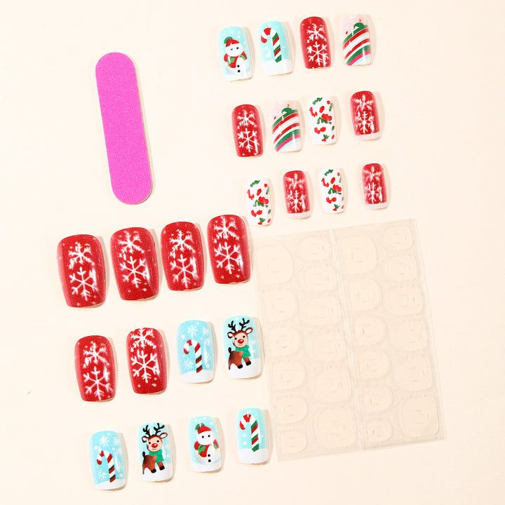 Artistic Christmas-Themed 3D Nail Art Extensions Kalsten