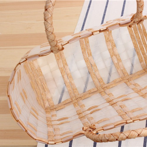 Modern basket bag with refined stripes Kalsten