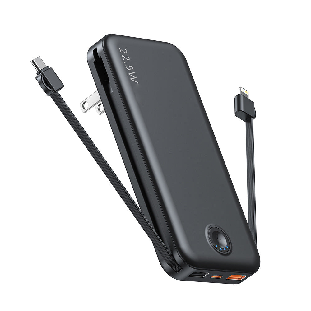 Power bank with integrated wall plug and fast charging Type-C function Kalsten