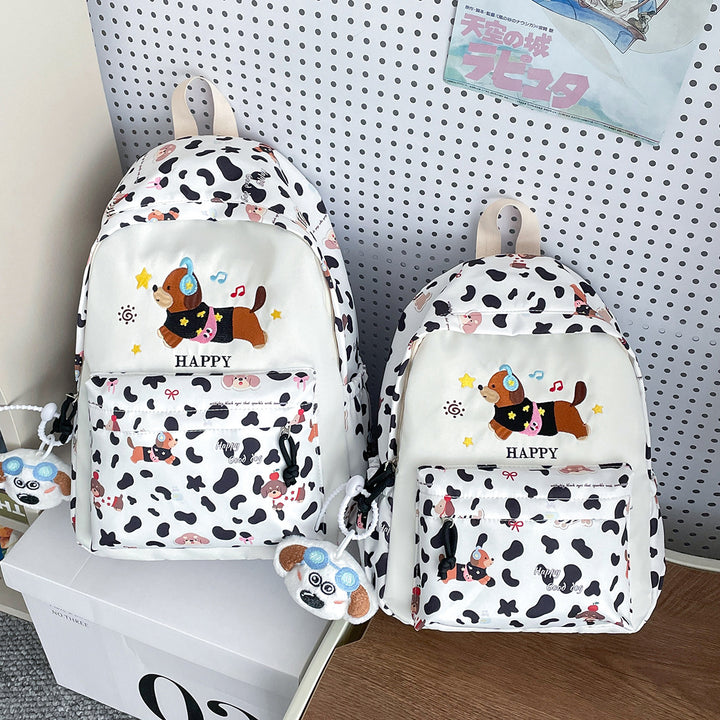 Backpack with Cheerful Dog Design and Multifunctional Compartment Layout Kalsten