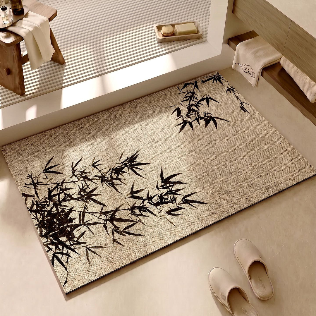 Decorative Floral Pattern Bath Mat