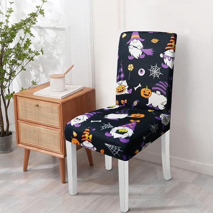Stretch chair cover with Halloween motif elastic removable chair cover