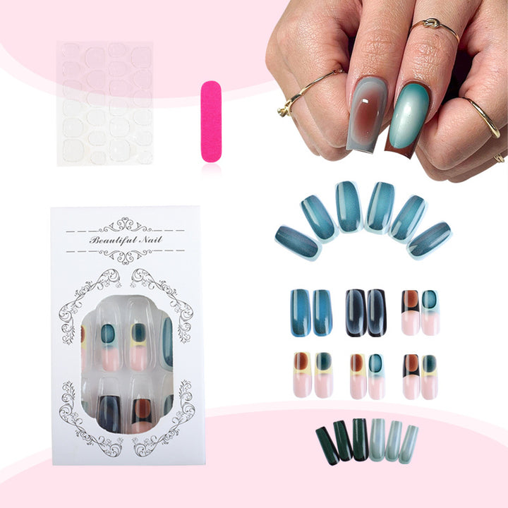 Acrylic nail set with stylish gradient color effects Kalsten