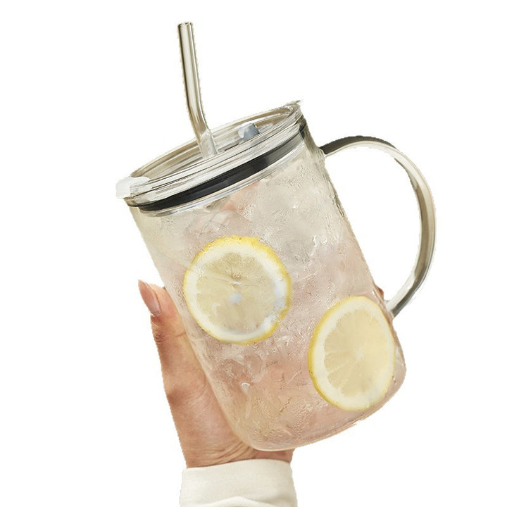 Ladies Multifunctional Glass Pitcher with Lid and Straw Kalsten