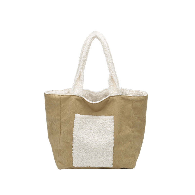 Cozy Sherpa Lined Tote Bag Kalsten
