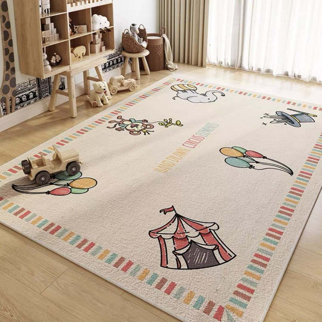 Educational Circus-Themed Area Rug