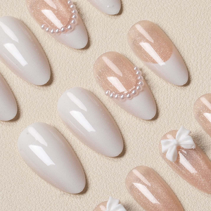 Elegant Almond Shape Press-On Nail Art
