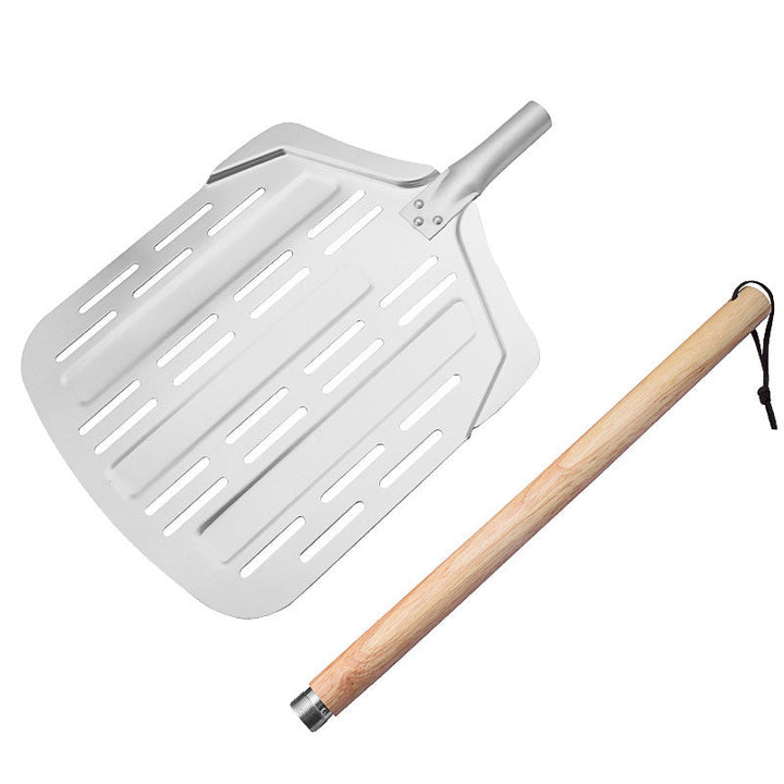 perforated aluminum pizza peel with detachable hardwood handle Kalsten