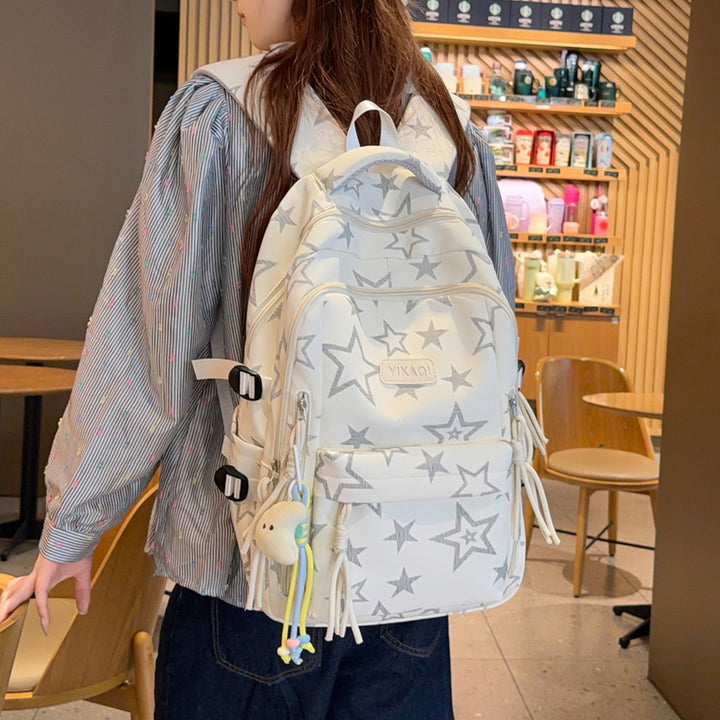 Stylish Star-Printed School Backpack Kalsten