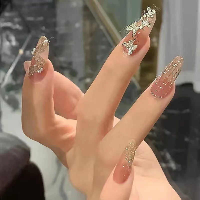 Glamorous Rhinestone-Embellished Press-On Nail Tips
