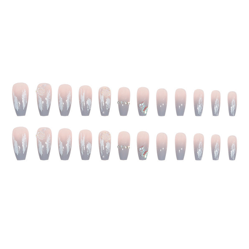 Artistic Press-On Nail Extensions with 3D Floral Accents Kalsten