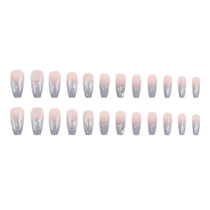 Artistic Press-On Nail Extensions with 3D Floral Accents Kalsten