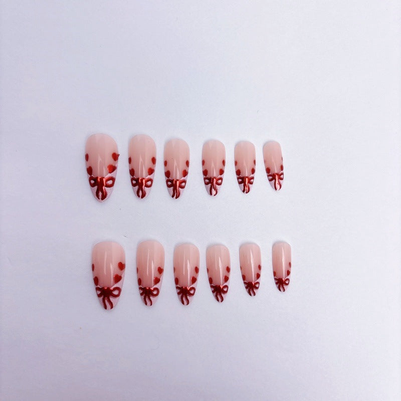 Premium Artificial Nails Set with Decorative Bows Kalsten