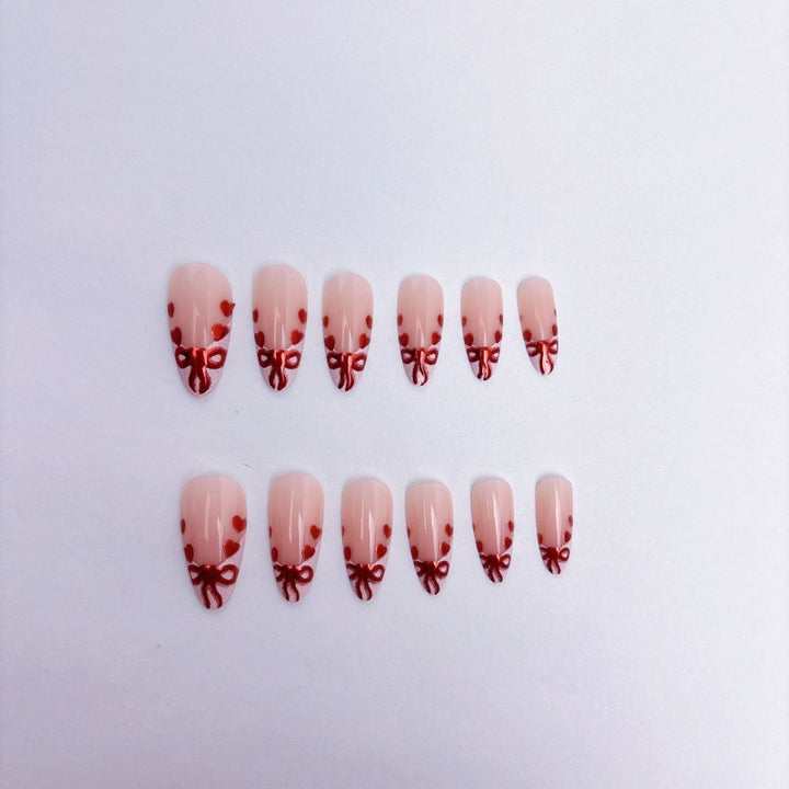 Premium Artificial Nails Set with Decorative Bows Kalsten