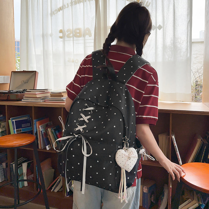 Star Print Decorative School Backpack Kalsten